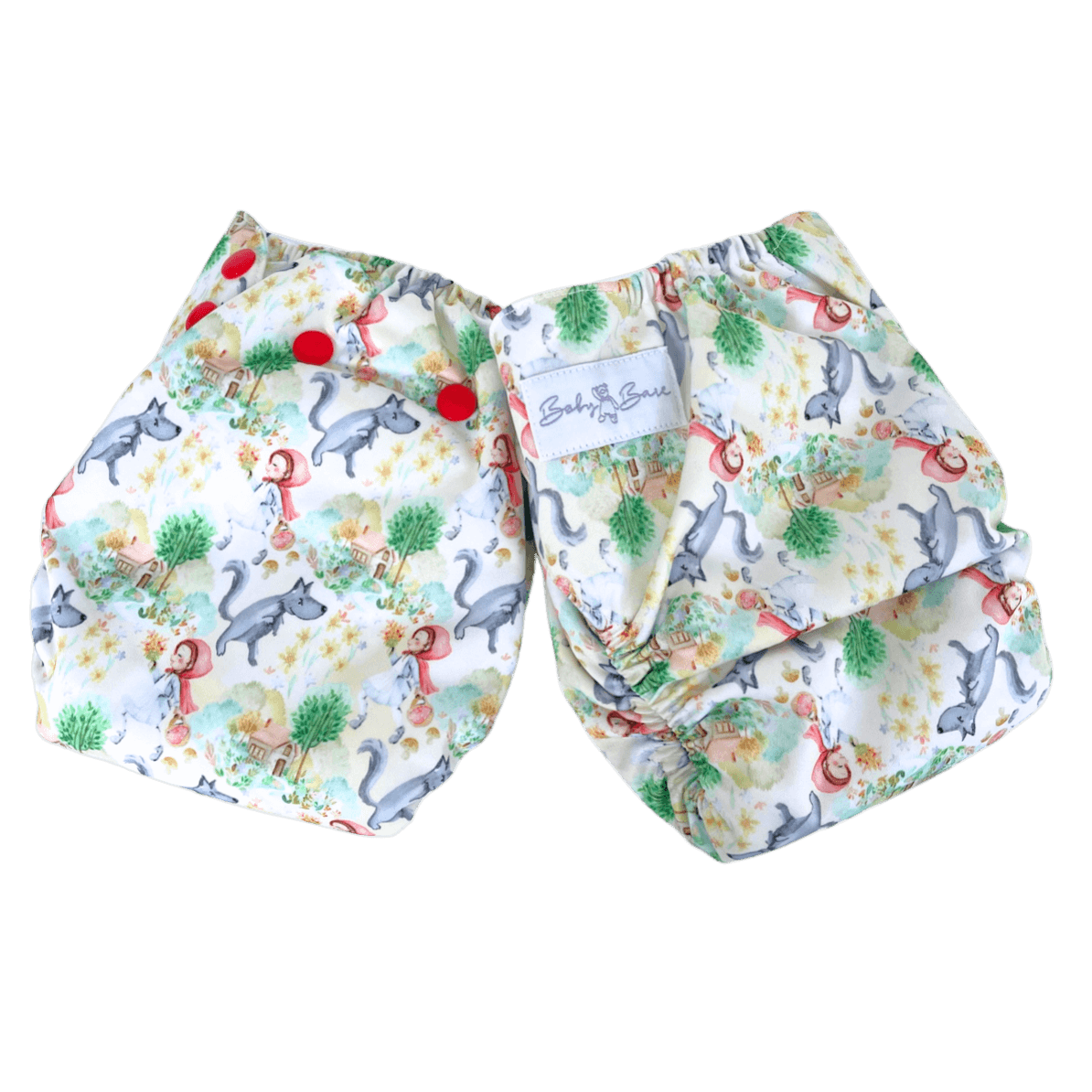 Teddy Bare Side Snap - Story Book - Baby Bare Cloth Nappies