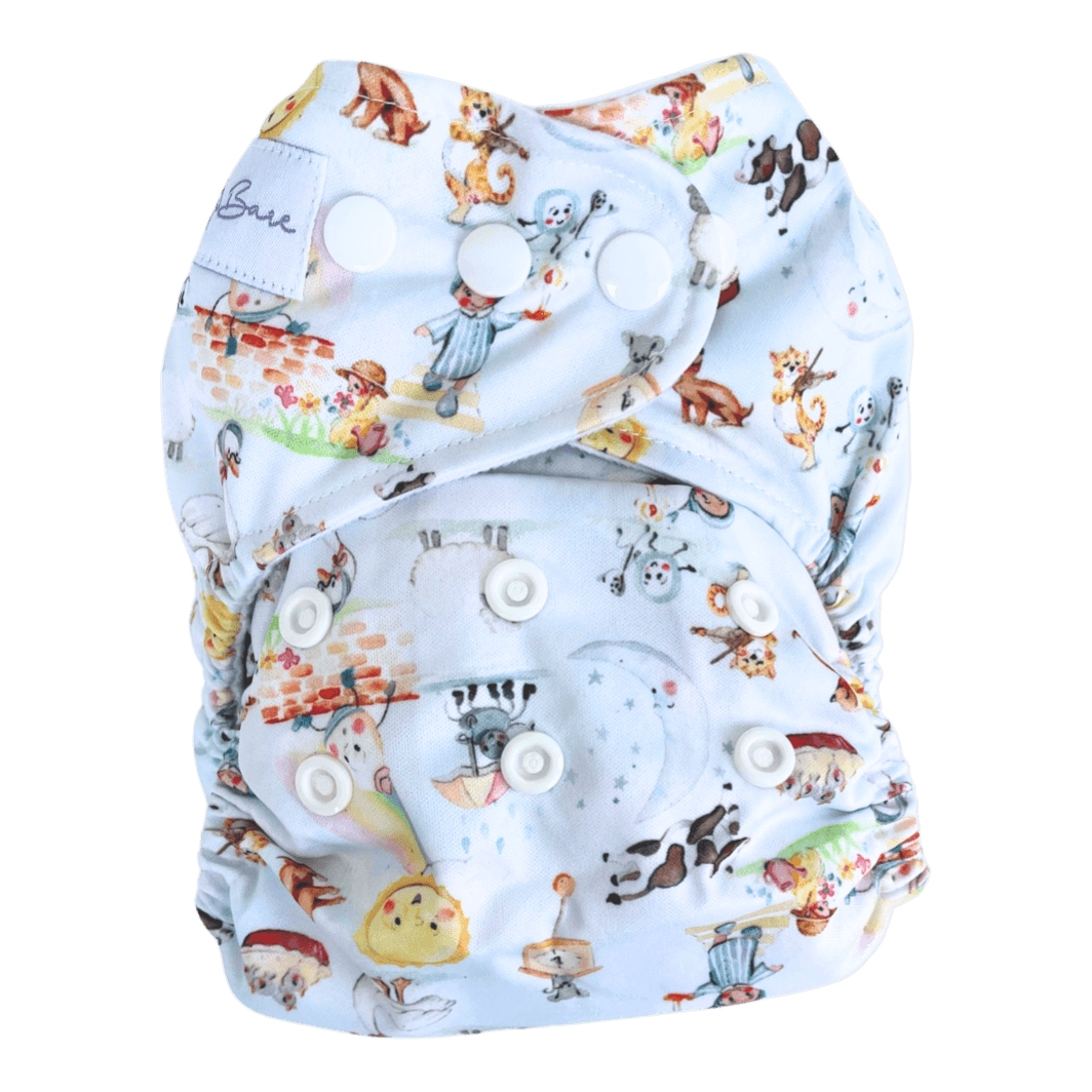 Nappy with mother goose fabric