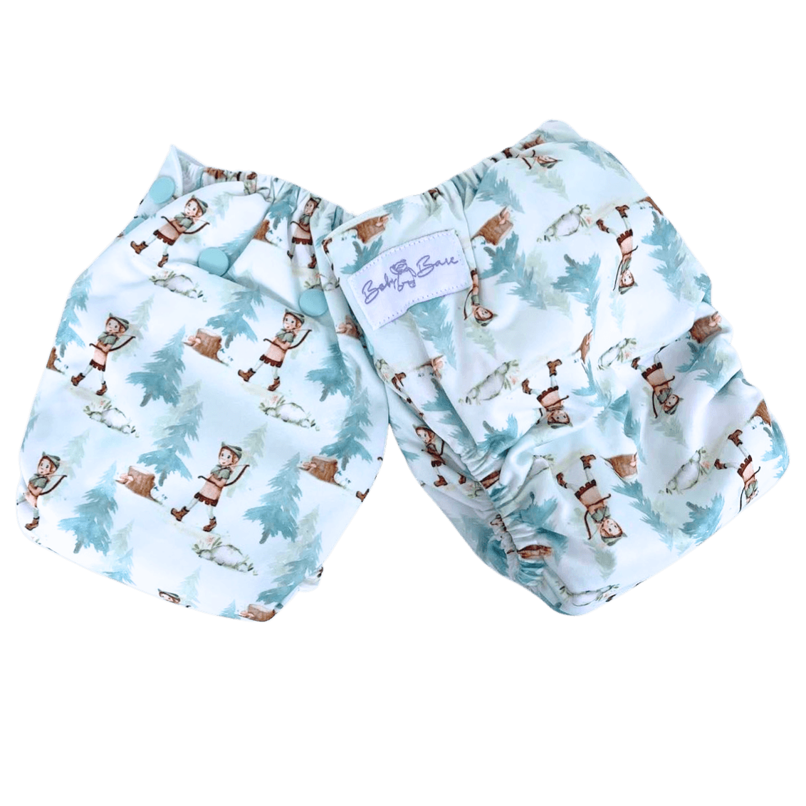 Teddy Bare Side Snap - Story Book - Baby Bare Cloth Nappies