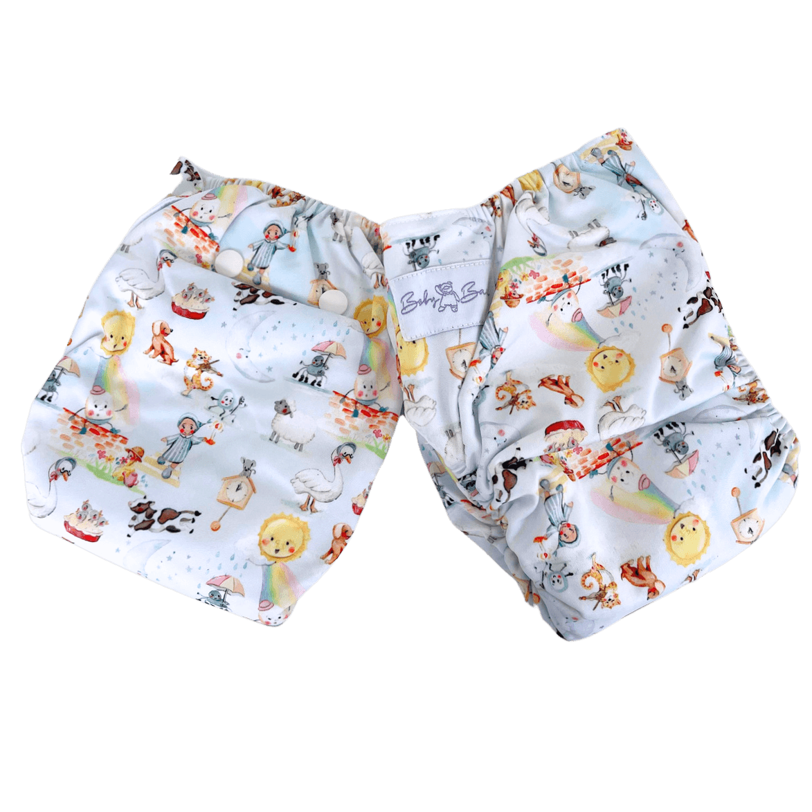 Teddy Bare Side Snap - Story Book - Baby Bare Cloth Nappies