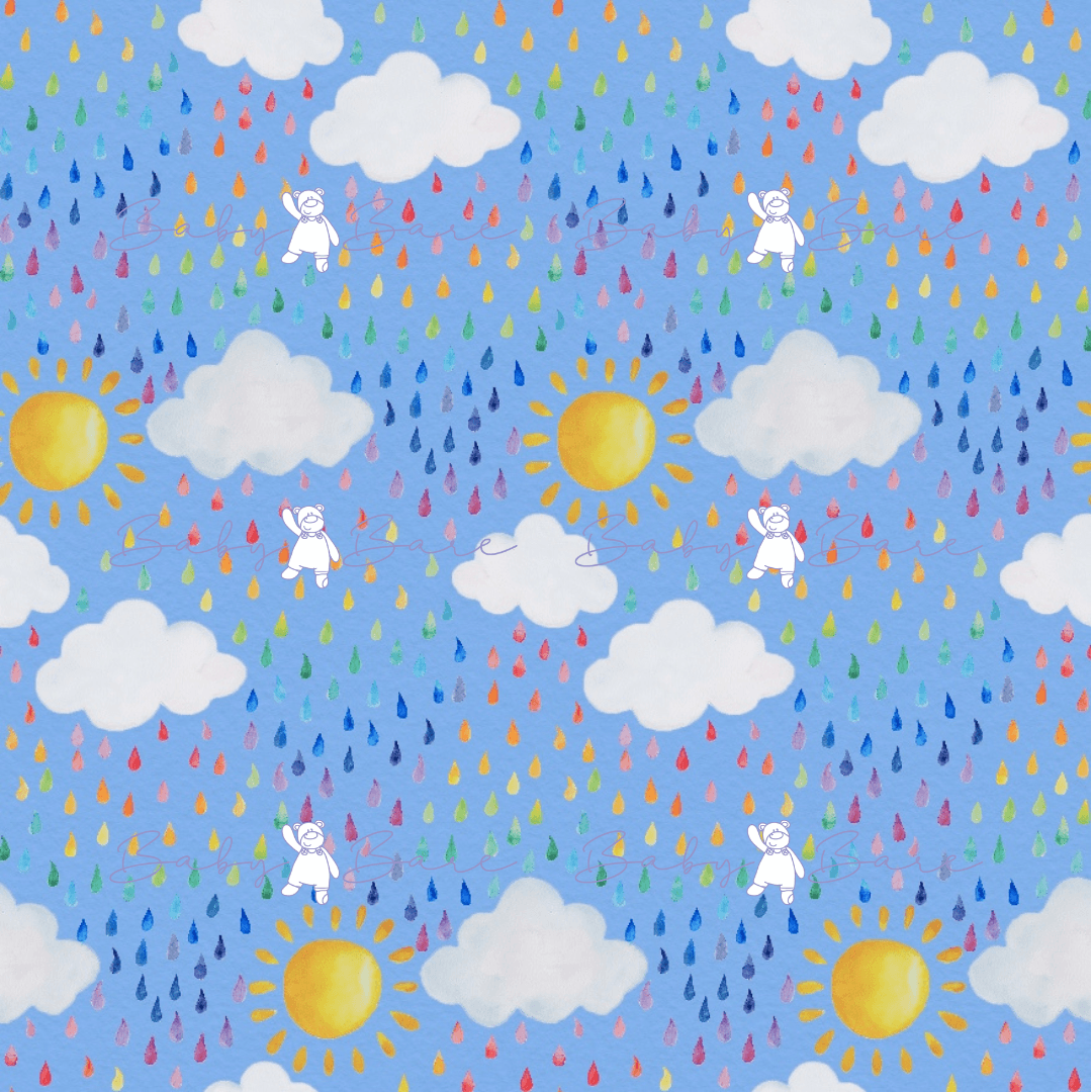 Fabric swatch rain clouds