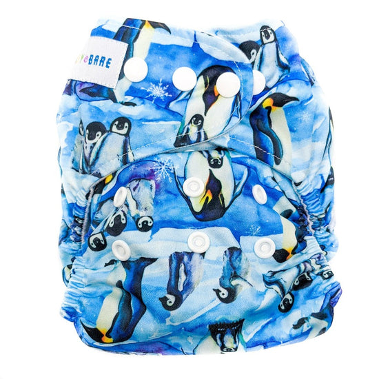 cloth nappy with penguin print