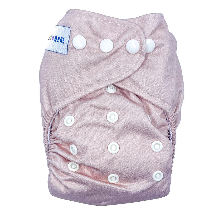 Blush plain coloured nappy with snaps. 