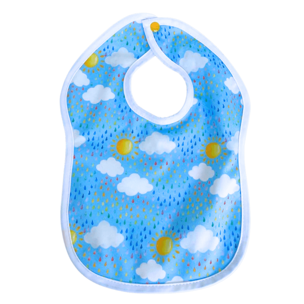 Baby bib with rain print