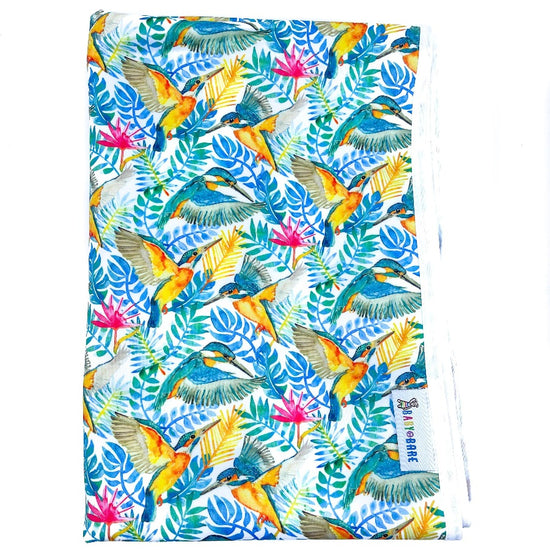 Change mat kingfisher print folded