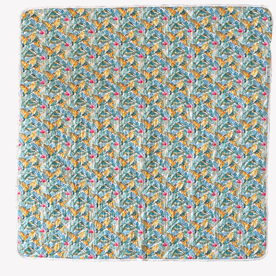 Play mat with kingfisher print.
