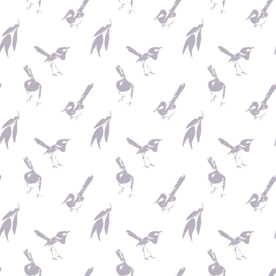 Purple wren fabric print
