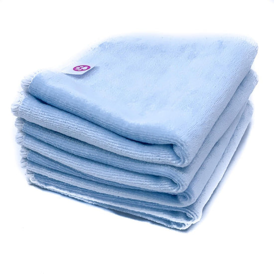 Pile of blue cloth wipes