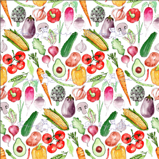 Print swatch with vegetable theme