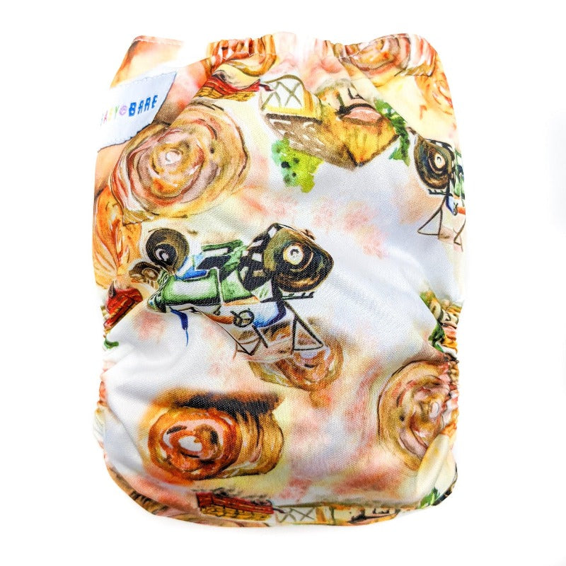 Teddy Bare Side Snap - Little Adventures - Baby Bare Cloth Nappies
