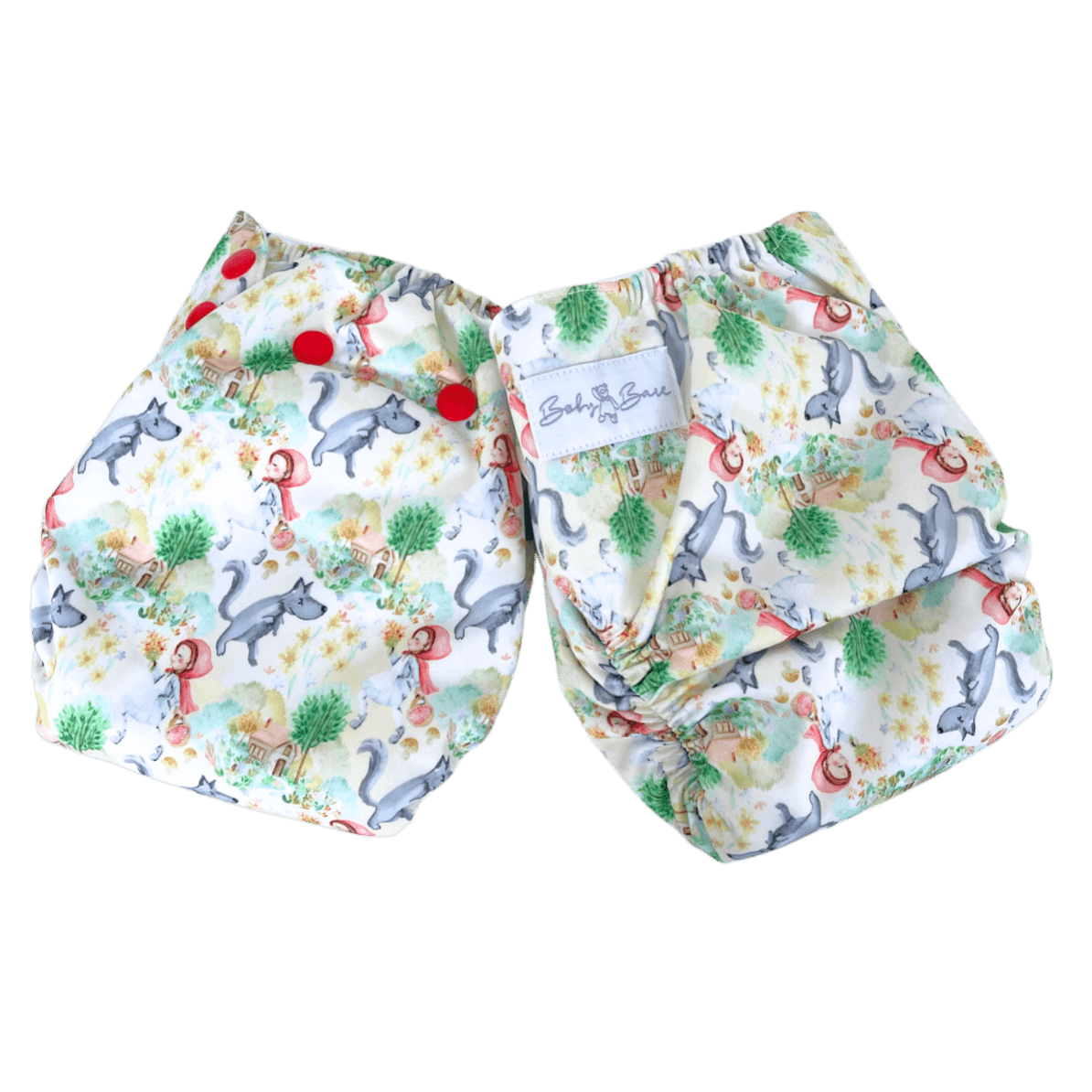 Load image into Gallery viewer, Teddy Bare Side Snap - Story Book - Baby Bare Cloth Nappies

