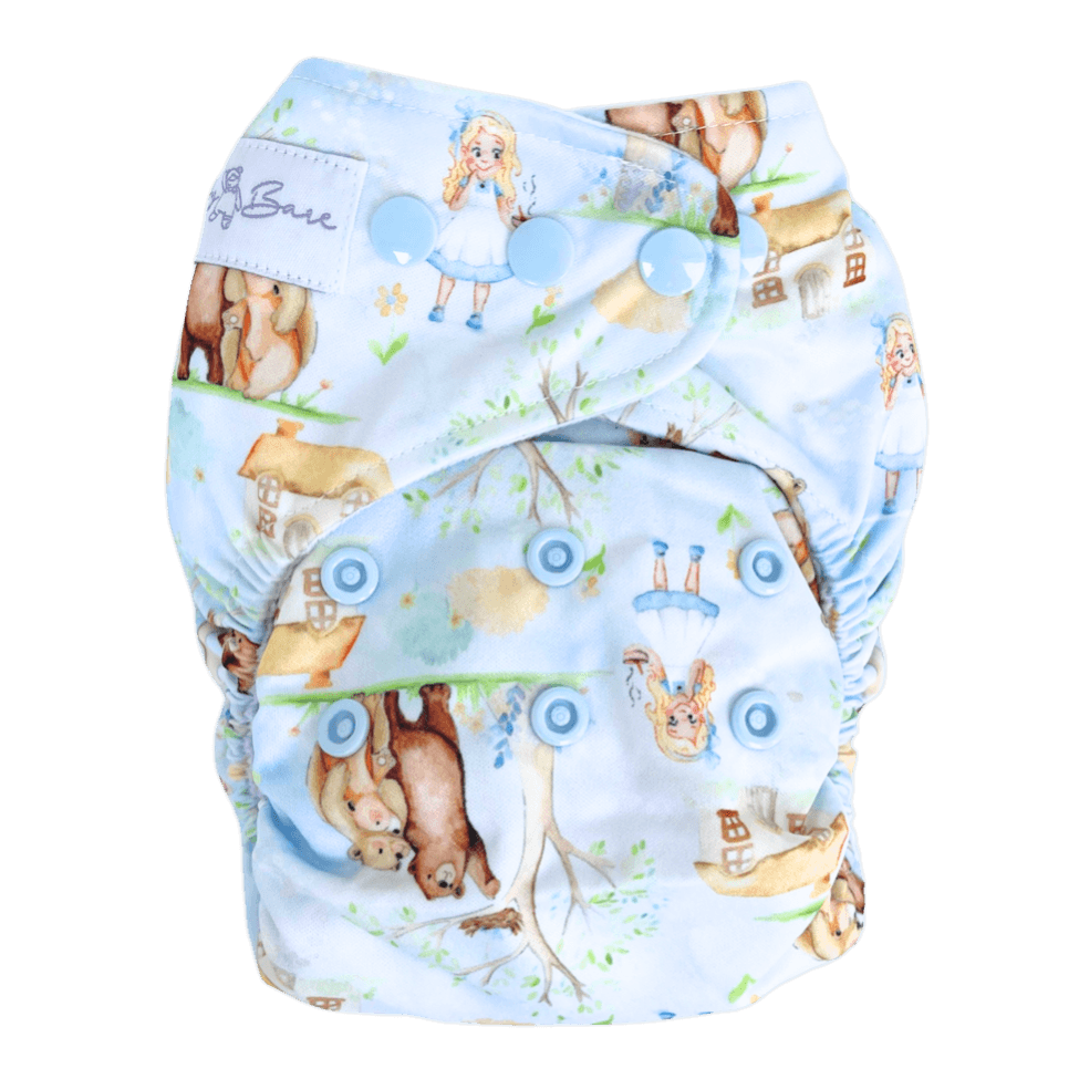 Cloth nappy with goldilocks print