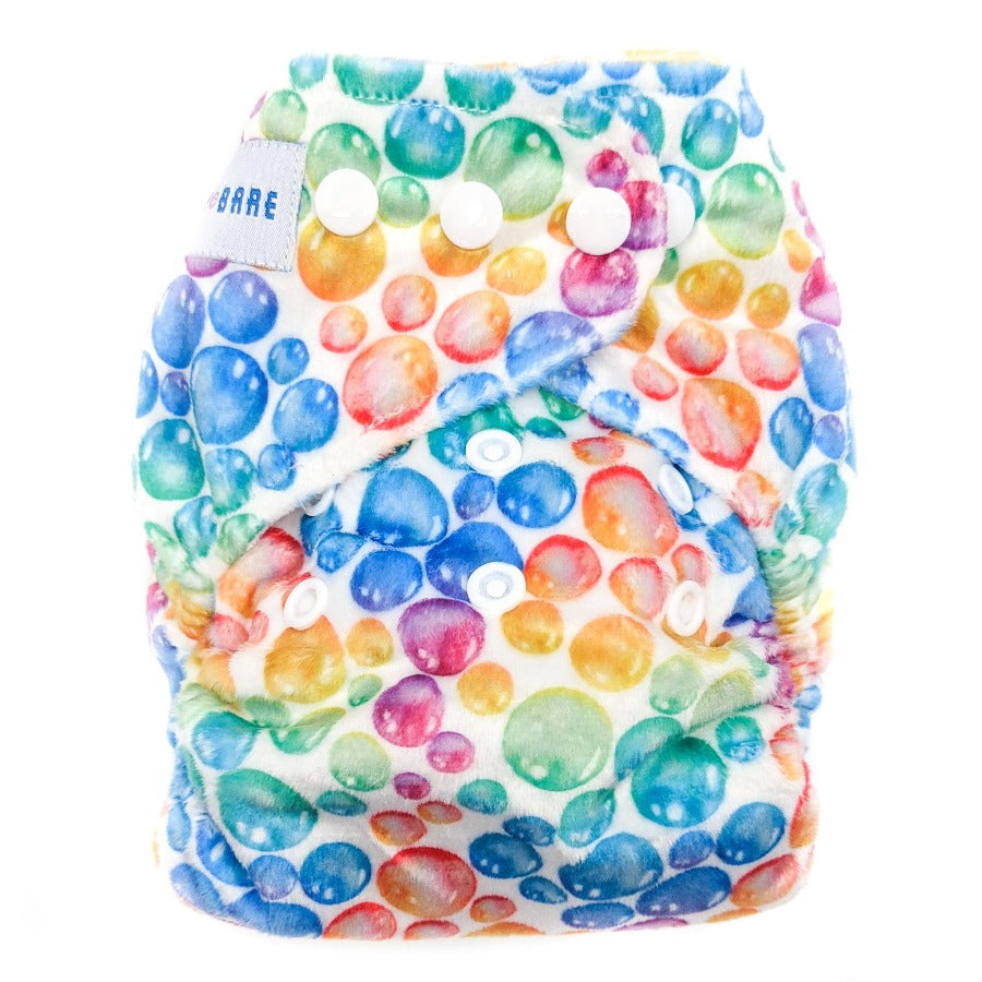 Rainbow bubble cloth nappy. 