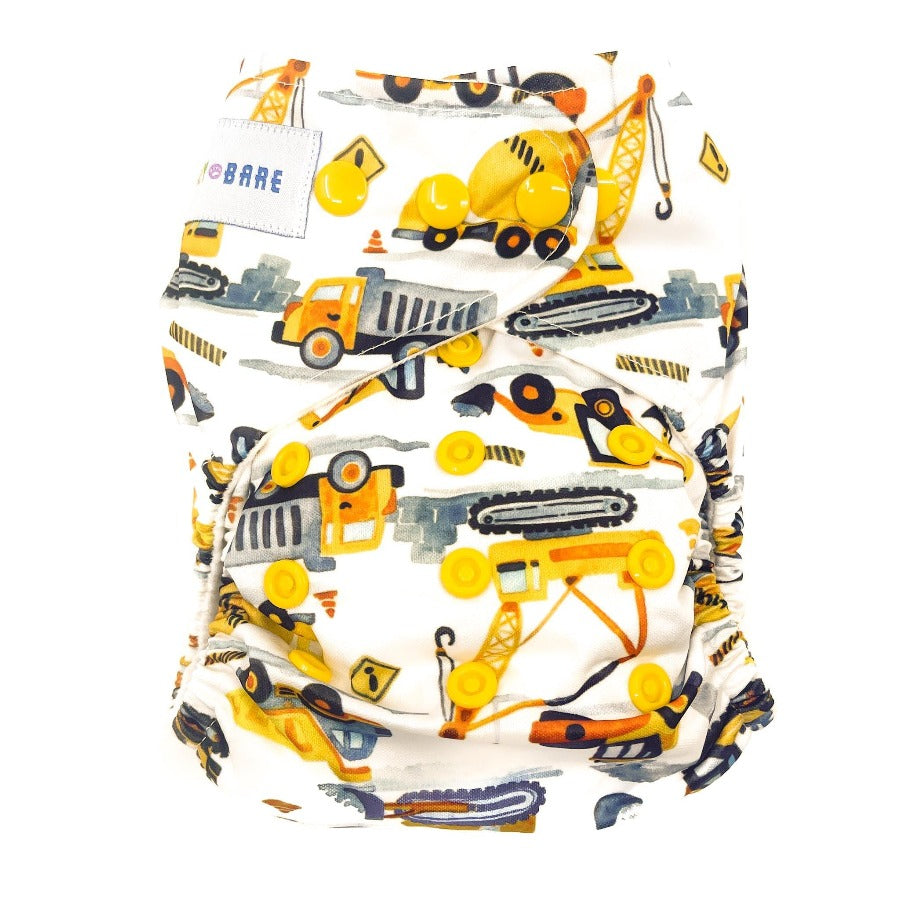 Cloth nappy with digger print