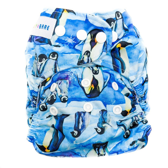 Load image into Gallery viewer, Penguin themed cloth nappy
