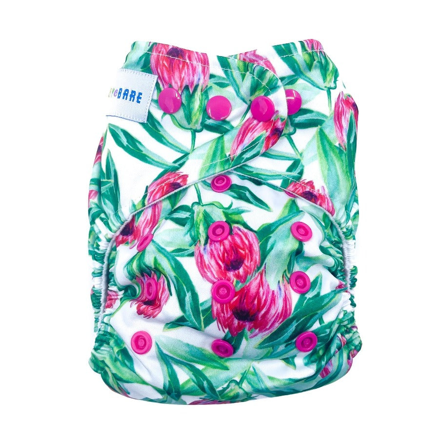 Load image into Gallery viewer, Cloth nappy with protea print
