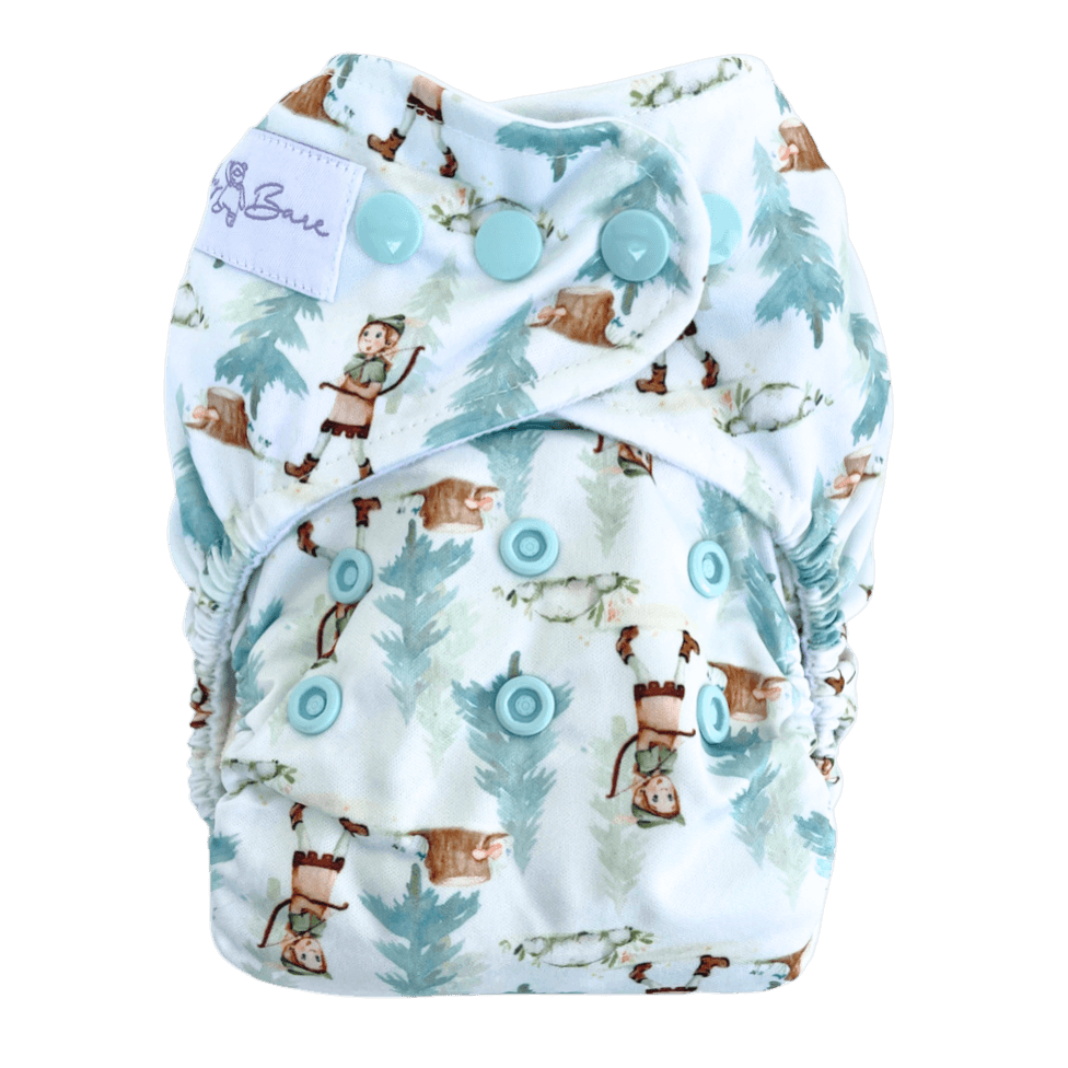 
                  
                    Nappy with robin hood fabric
                  
                