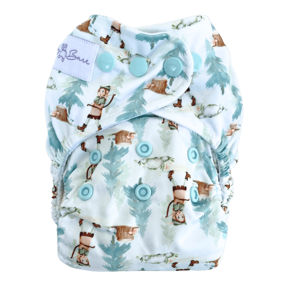 Nappy with robin hood fabric