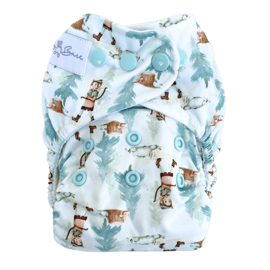 Nappy with robin hood fabric