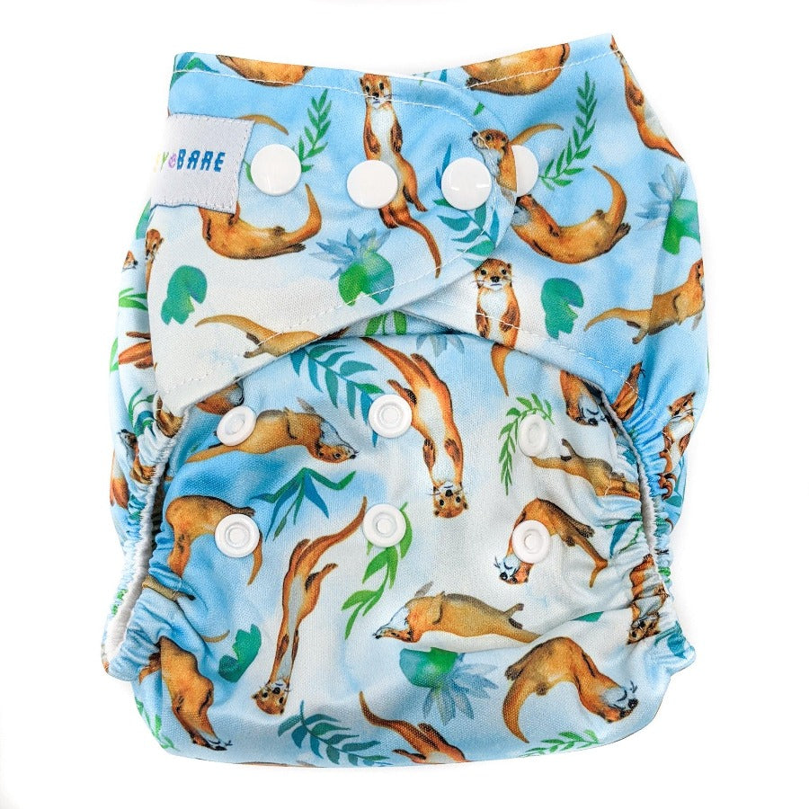 Cloth nappy with otter print