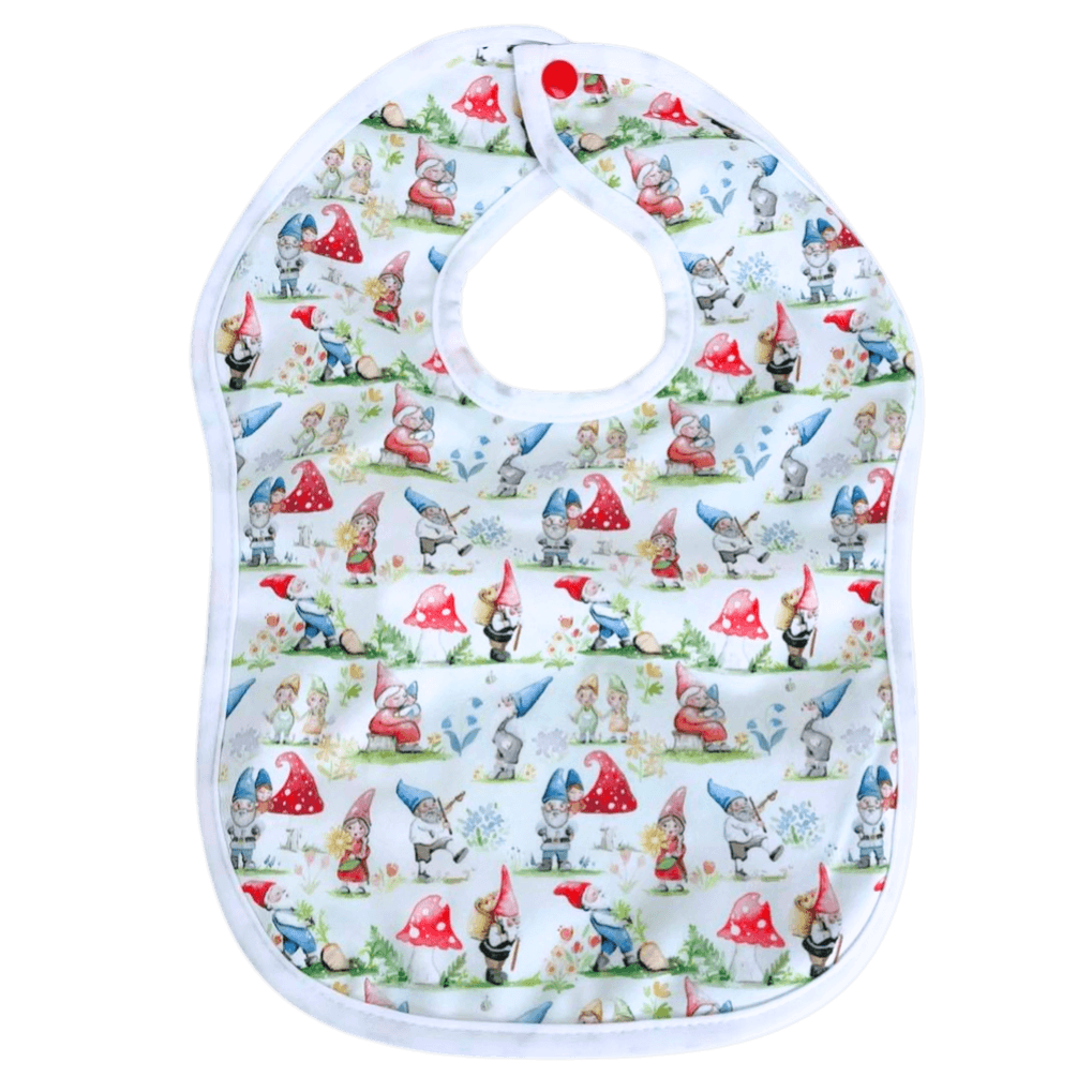 Load image into Gallery viewer,  Baby bib with gnome print
