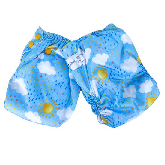 Load image into Gallery viewer, Teddy Bare Side Snap - Story Book - Baby Bare Cloth Nappies
