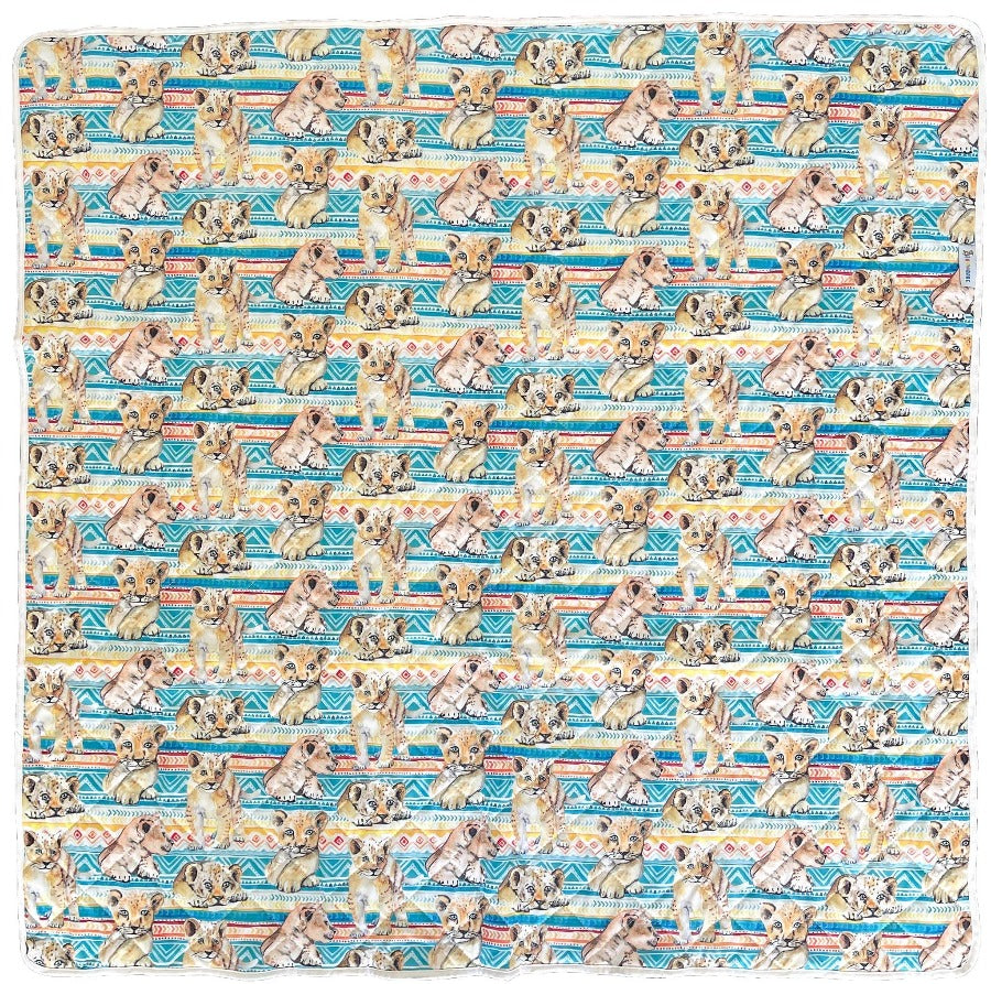 
                  
                    Play mat with lion fabric.
                  
                