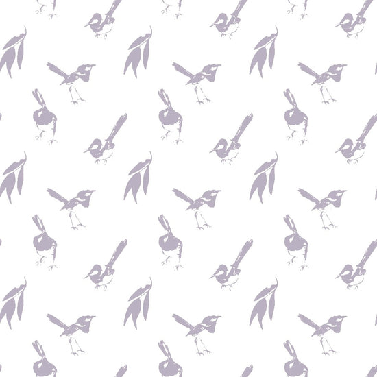 Purple wren fabric swatch 