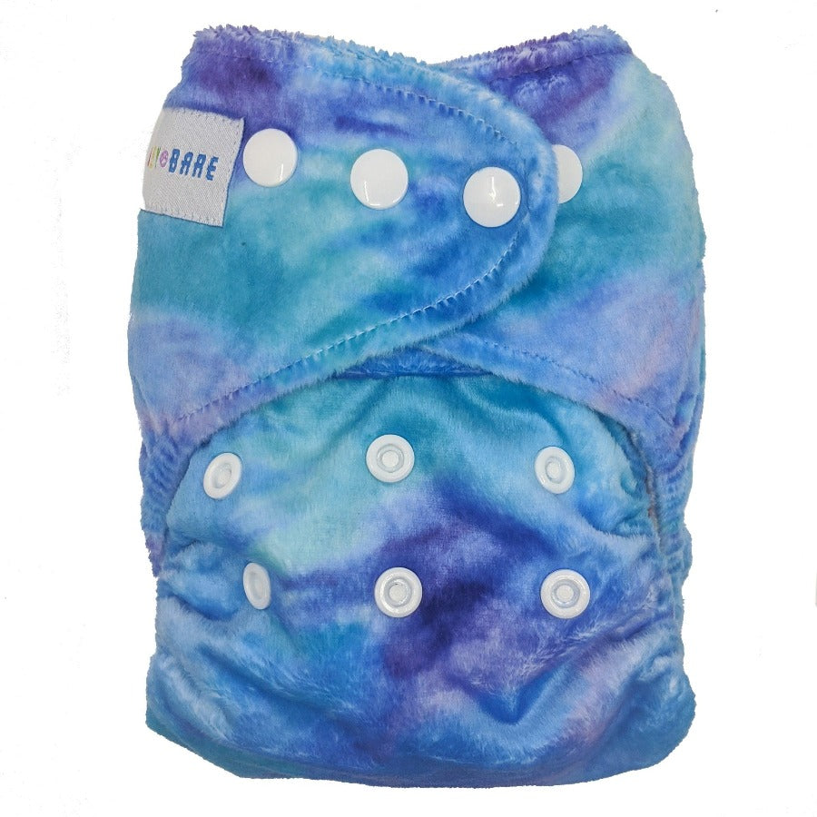 Carnival Watercolour Minky Nappies - Baby Bare Cloth Nappies