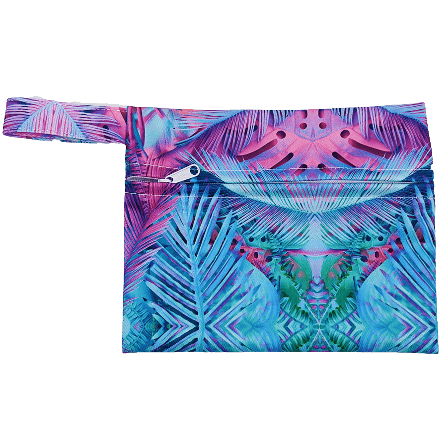 
                  
                    bag with bright pink leaf print
                  
                