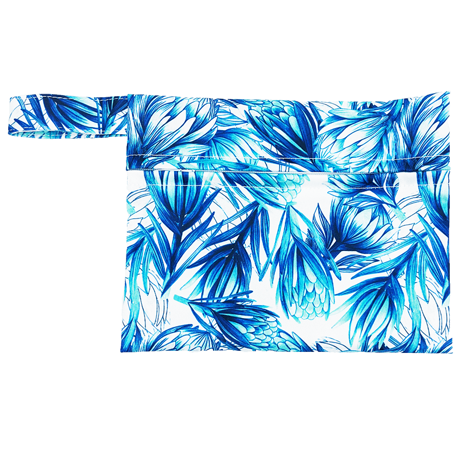 
                  
                    Small bag with blue floral print
                  
                