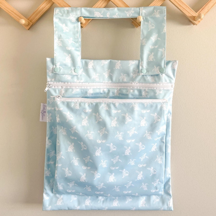 
                  
                    Double bag hanging on timber hook. 
                  
                
