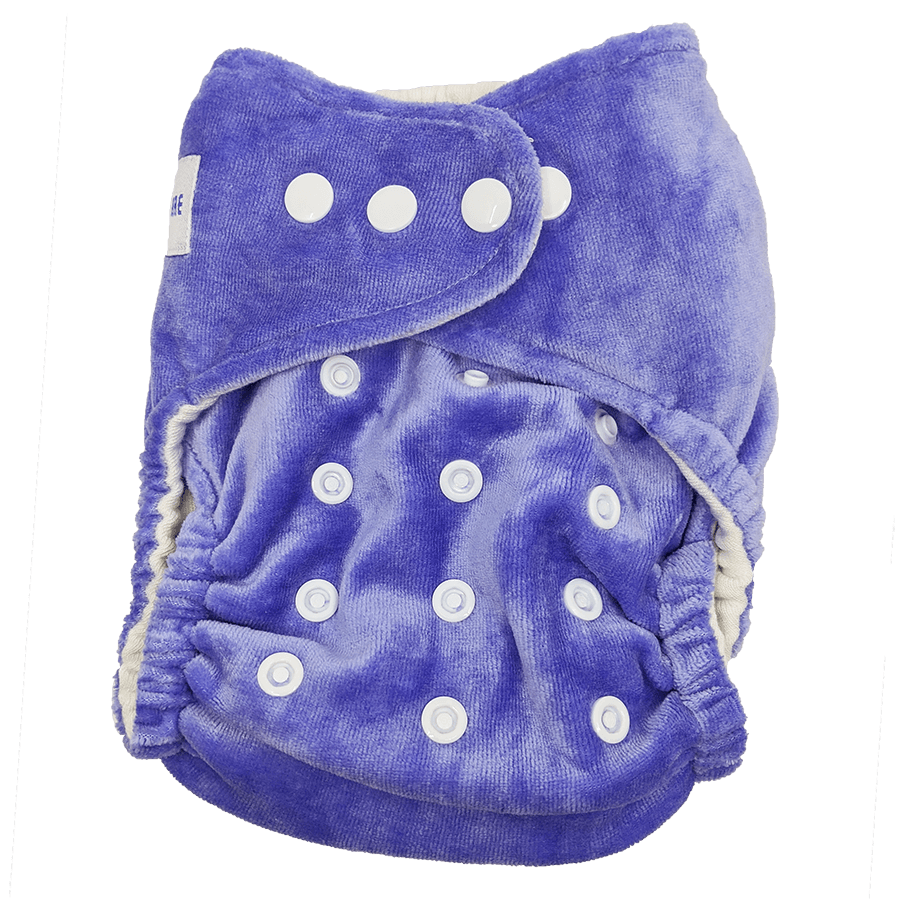 
                  
                    Purple cloth nappy. 
                  
                