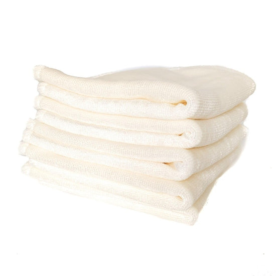Pile of white cloth wipes